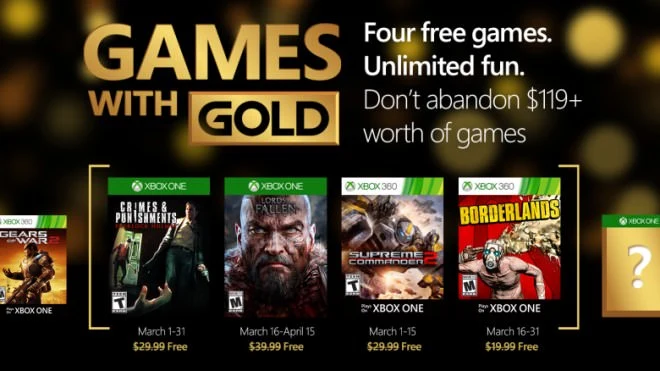 Znamy rozpiskę Games with Gold na marzec