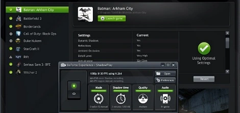 GeForce Experience 1.7 z funkcją ShadowPlay umożliwia nagrywanie filmów z gier
