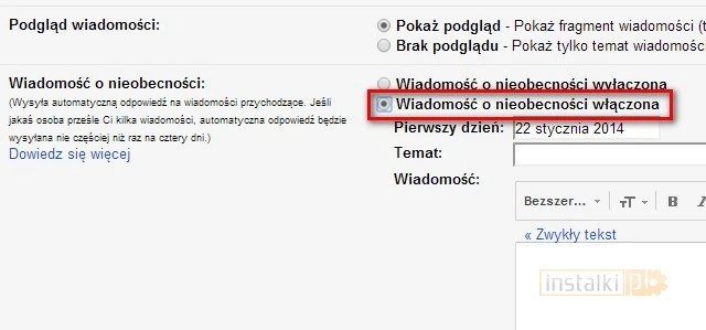 gmail autoodpowiedz 2