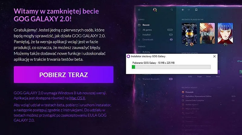 Opinia: GOG Galaxy 2.0 to jedyny klient, z którego powinien korzystać gracz. Zmień moje zdanie