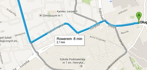 Polskie Mapy Google otrzymują wskazówki dojazdu rowerem