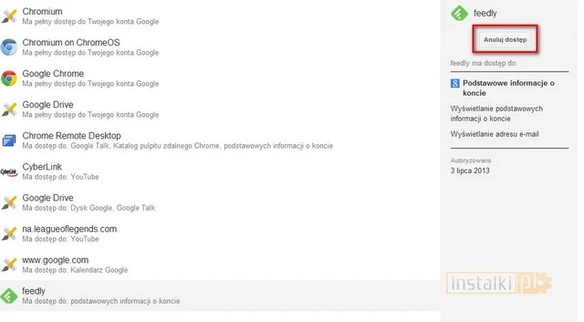 google uprawnienia 2