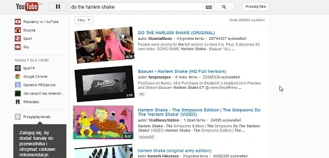 YouTube tańczy w rytm Harlem Shake