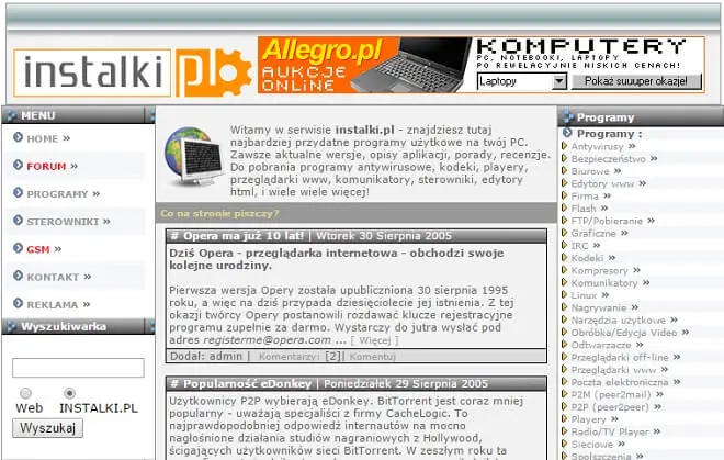Tak popularne serwisy internetowe wyglądały kilkanaście lat temu