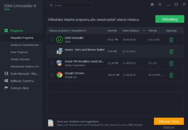IObit Uninstaller 6 usunie domyślne aplikacje z Windows 10