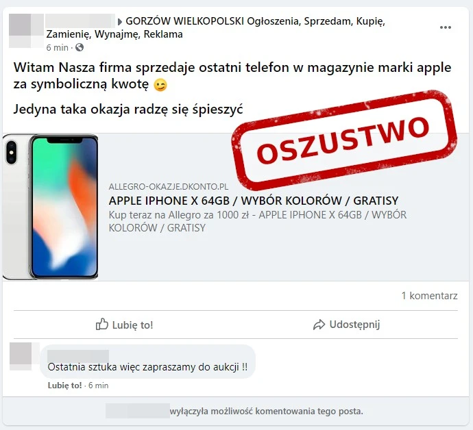 iphone facebook scam