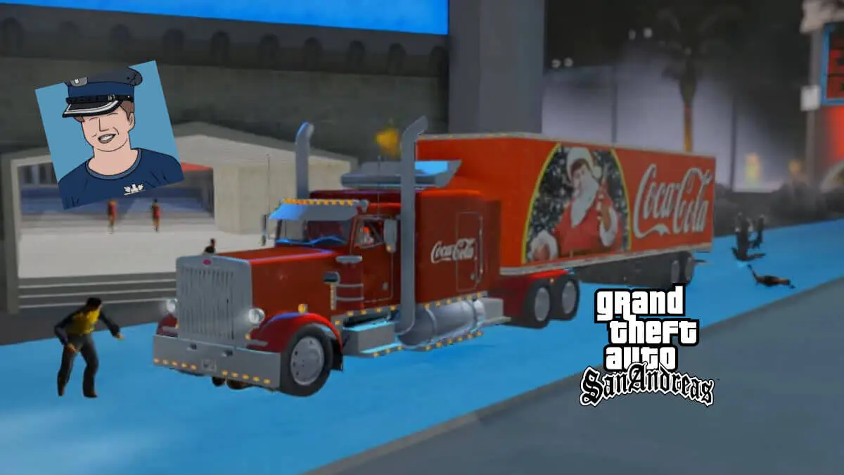 GTA, śnieg, ciężarówka Coli, czołgi, miotacz płomieni i Mikołaj. Genialny teledysk Klocucha