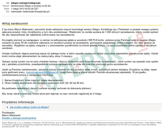 klp phishing_allegro_mail_1