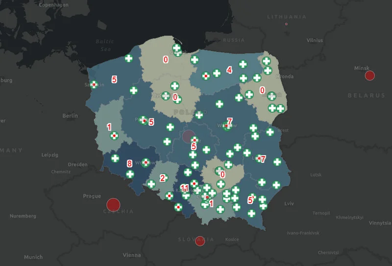 Koronawirus: mapa Polski ze statystykami aktualizowanymi na żywo