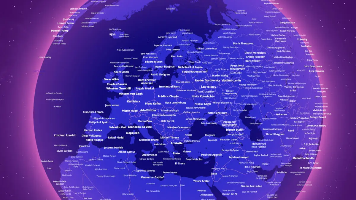 Ta interaktywna mapa pokaże, jaka znana osoba urodziła się w okolicy