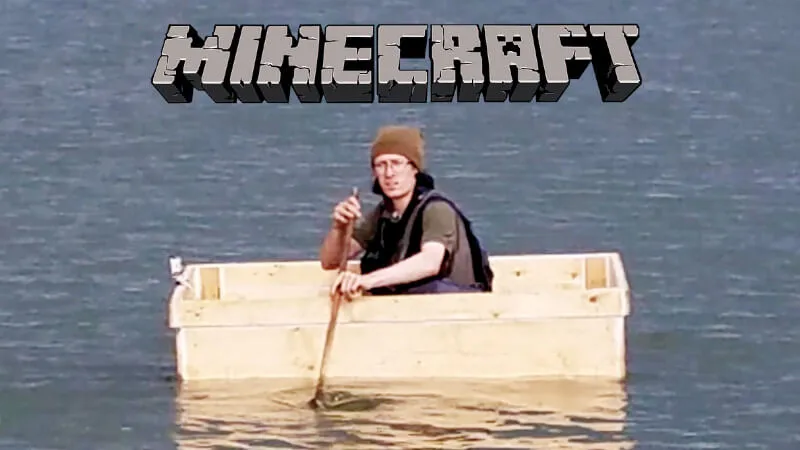 YouTuber zbudował łódkę z Minecrafta i wypłynął w niej w krótką podróż po jeziorze