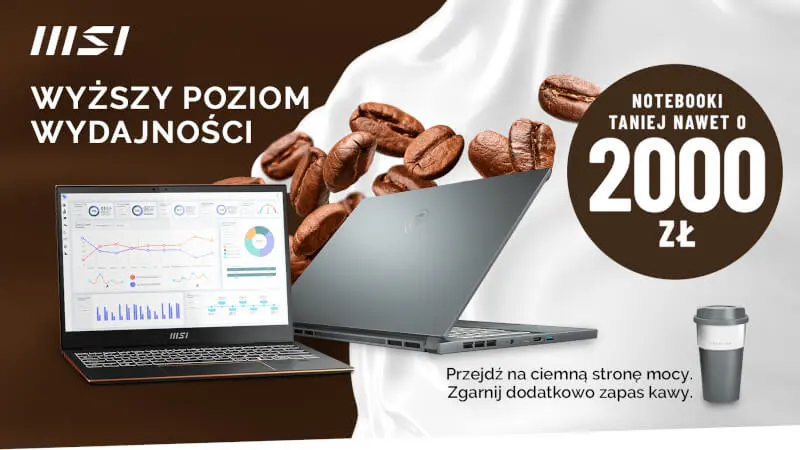 Niższe nawet o 2000 zł ceny na biznesowe, domowe i mocne laptopy MSI kilku serii
