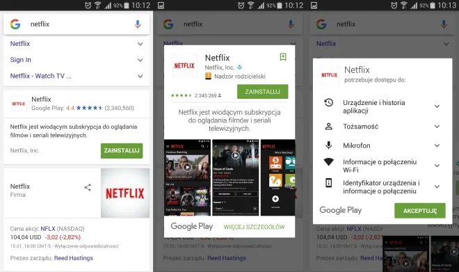 Google pozwoli instalować aplikacje na Androida bezpośrednio z wyszukiwarki