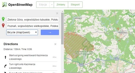 OpenStreetMap umożliwia już wytyczanie trasy!