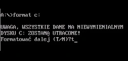 Przygotowanie komputera do formatowania dysku