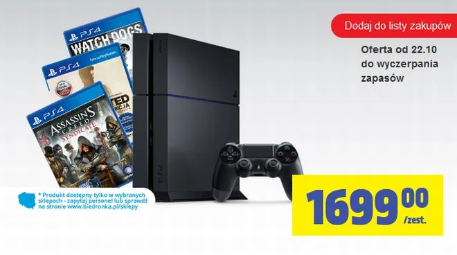 Atrakcyjny zestaw PlayStation 4 już od jutra w Biedronce!