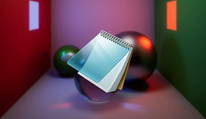 Ktoś stworzył demo ray tracingu w windowsowym Notatniku