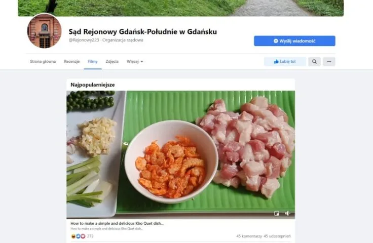 Sąd Rejonowy Gdańsk-Południe na Facebooku przejęty. Postuje dziwne rzeczy