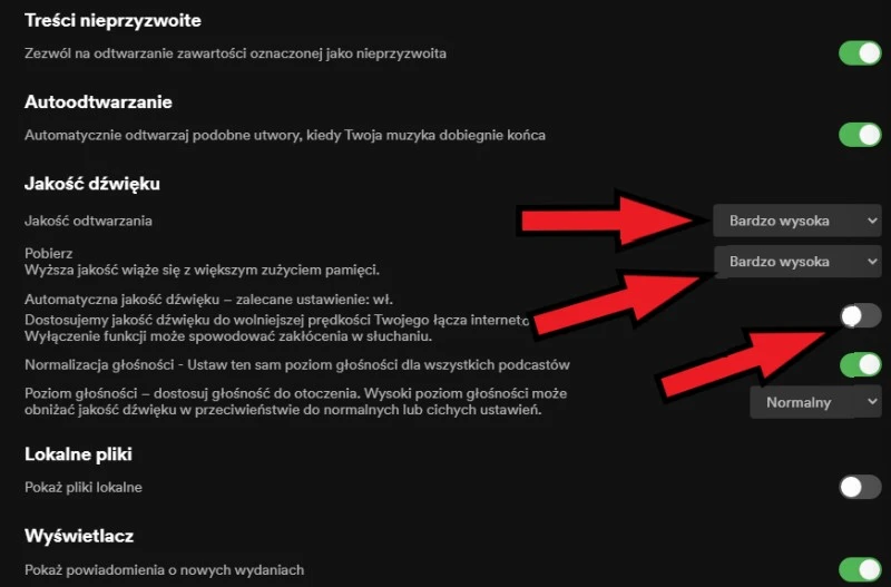 spotify jakosc dzwieku 2