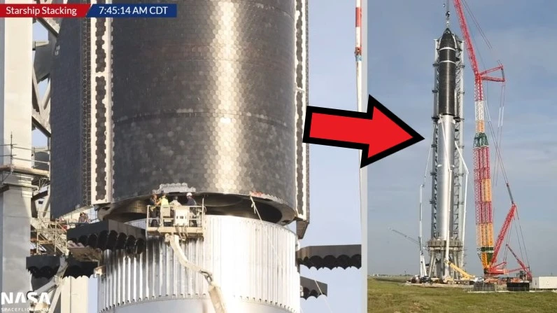 Ta rakieta ma 120 metrów. Starship połączony z Super Heavy Booster 4 (wideo)