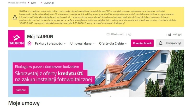 Uwaga! Oszuści podszywają się pod Tauron