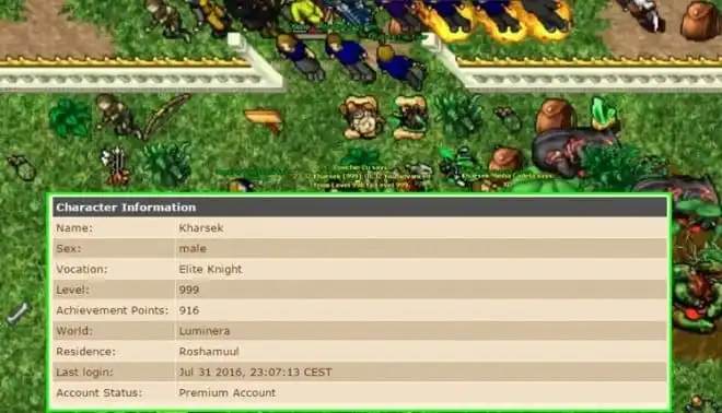 Jeden z graczy osiągnął w Tibii 999 poziom doświadczenia
