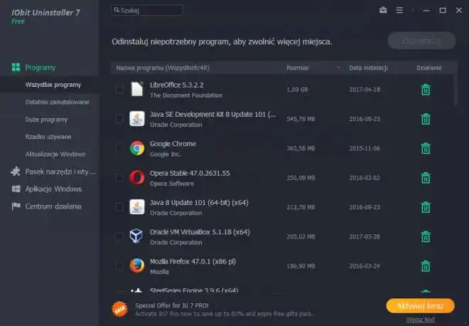 IObit Uninstaller 7 wydany. Pozbędzie się niechcianego oprogramowania