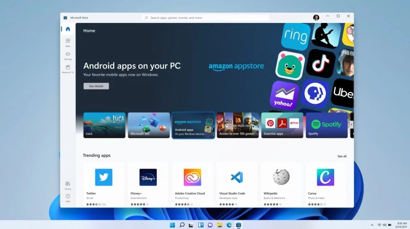 Windows 11 na premierę bez aplikacji z Androida