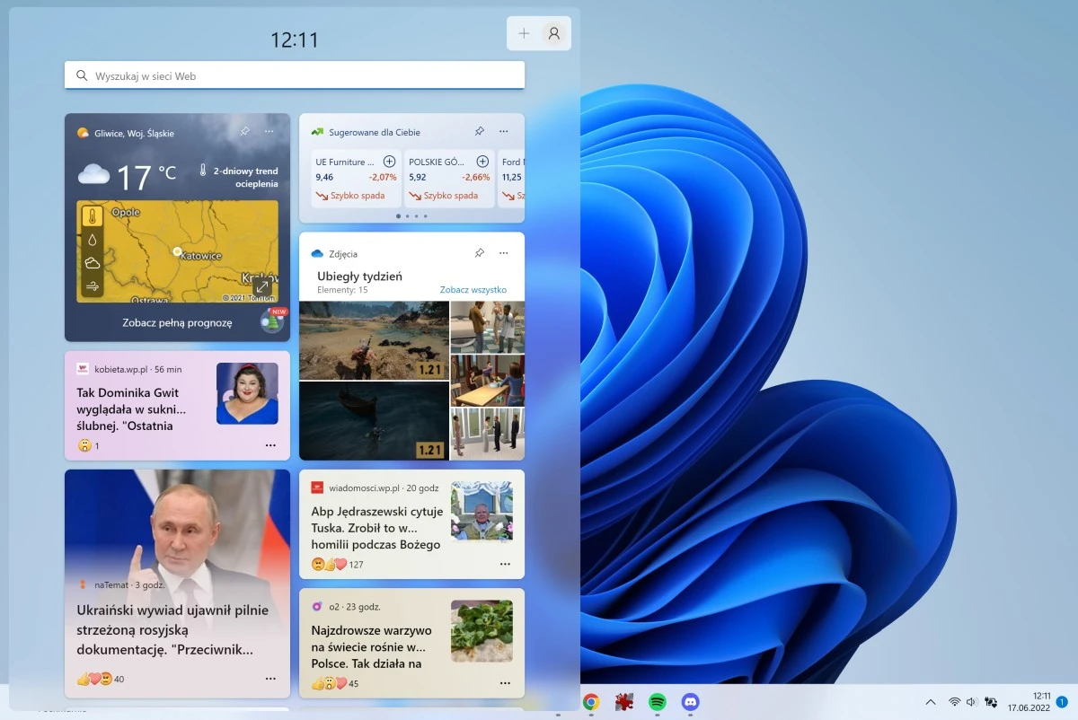 Pasek zadań w Windows 11 ma wyświetlać więcej dynamicznych treści