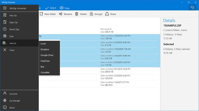 WinZip dostępny jako uniwersalna aplikacja Windows