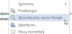 Word: Integracja z wyszukiwarką Google