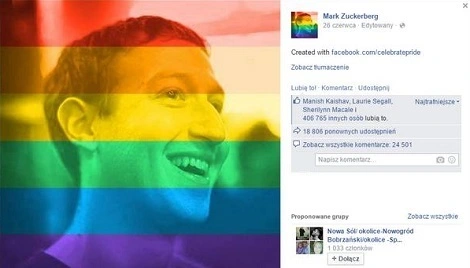 Facebook śledzi osoby z tęczowym zdjęciem profilowym?